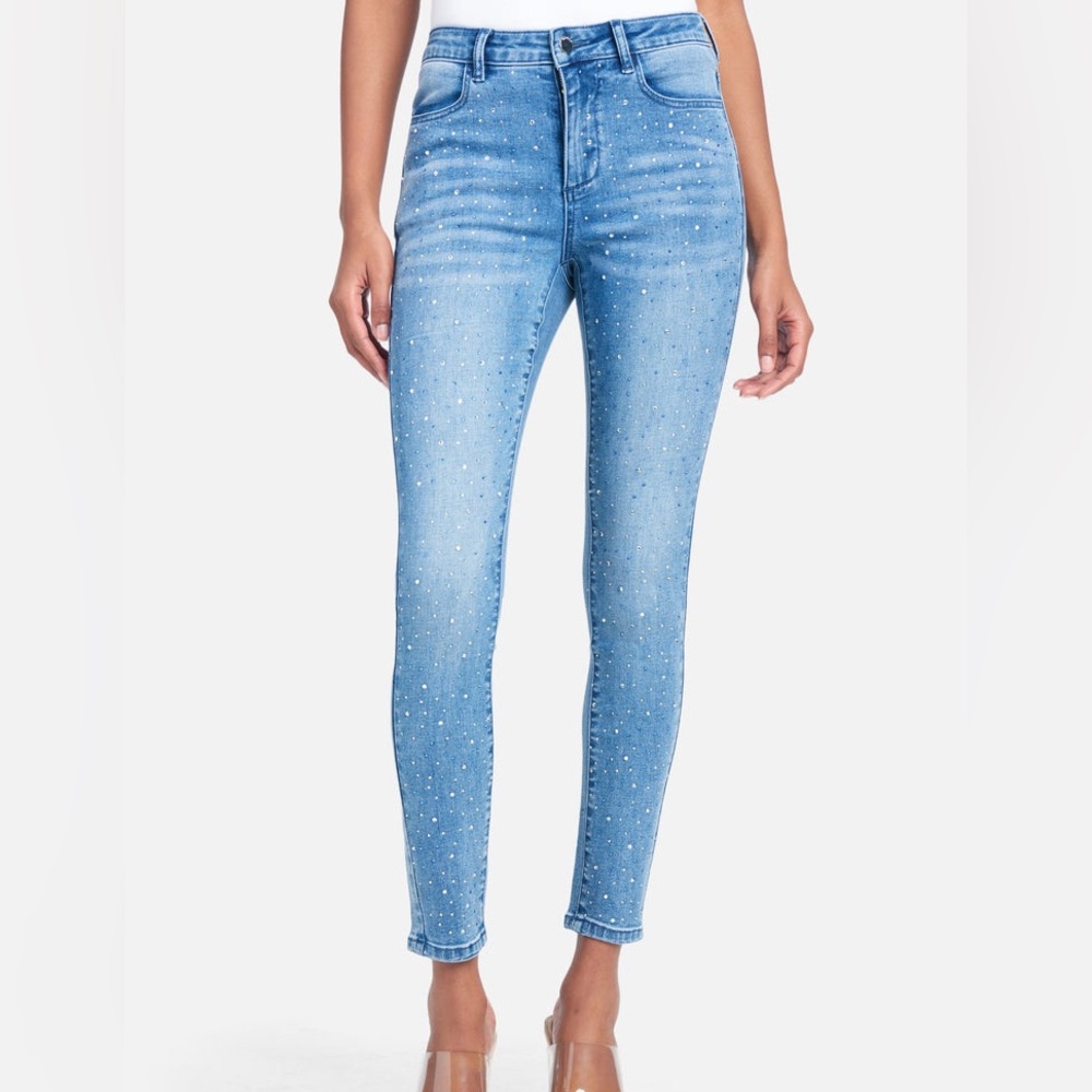 Vocal Denim Jeans with Rhinestone